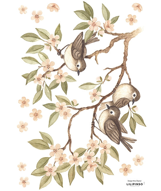 Lastetoa Seinakleebised, Branch & Sparrows A3 - Lilipinso - snug.ee