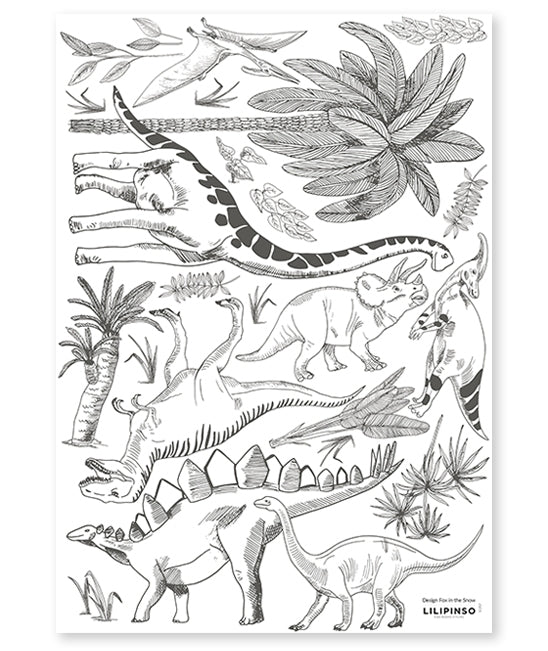 Lastetoa Seinakleebised, Dinosaurs & Plants A3 - Lilipinso - snug.ee